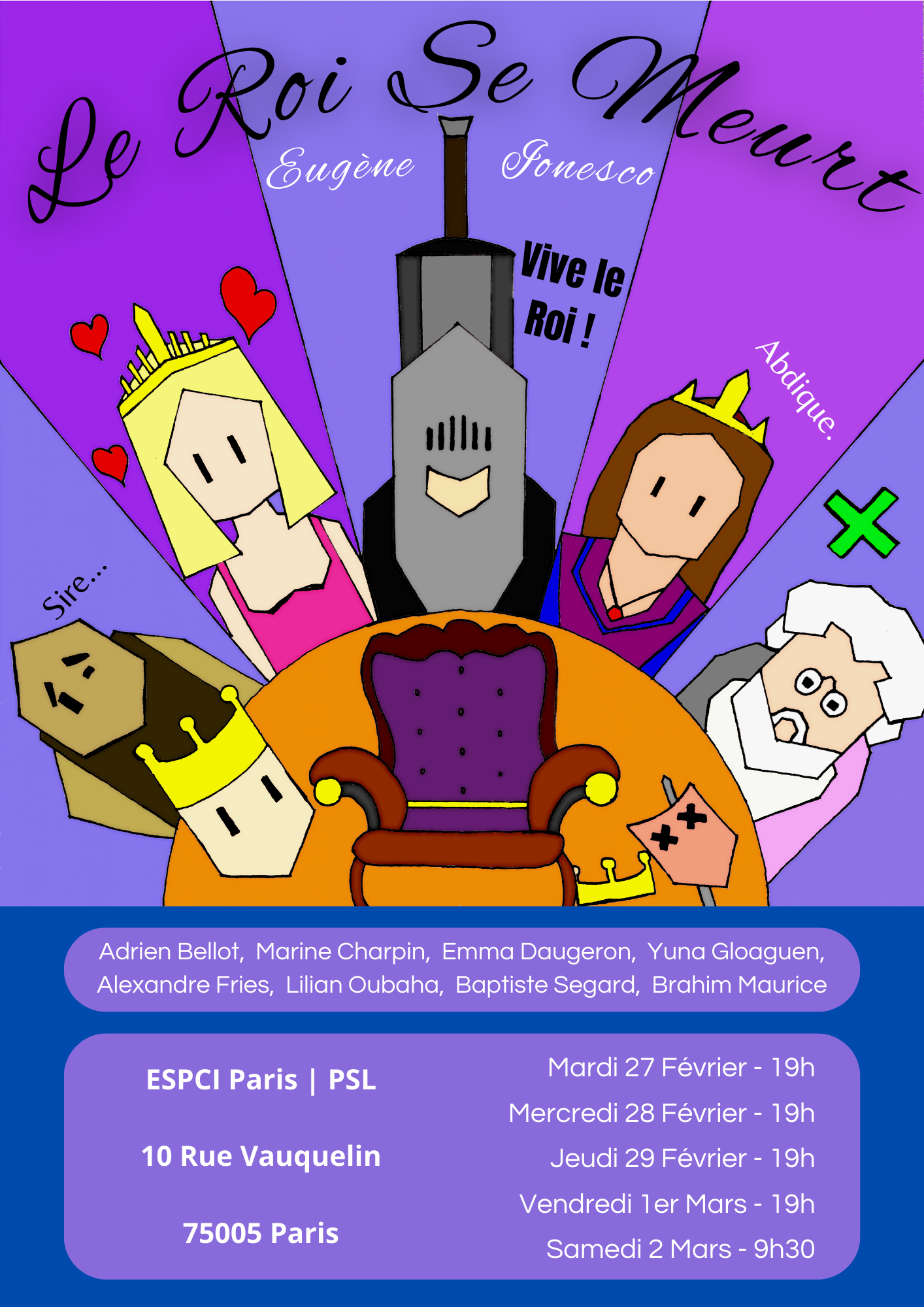 Affiche du spectacle Le roi se meurt